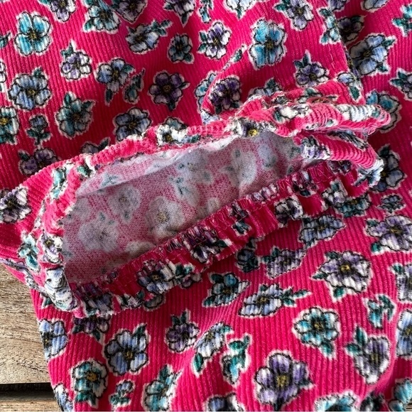 VTG 90’s OshKosh B’Gosh Pink Corduroy Floral Jumper Button-Up Embroidered Collar - Picture 10 of 14